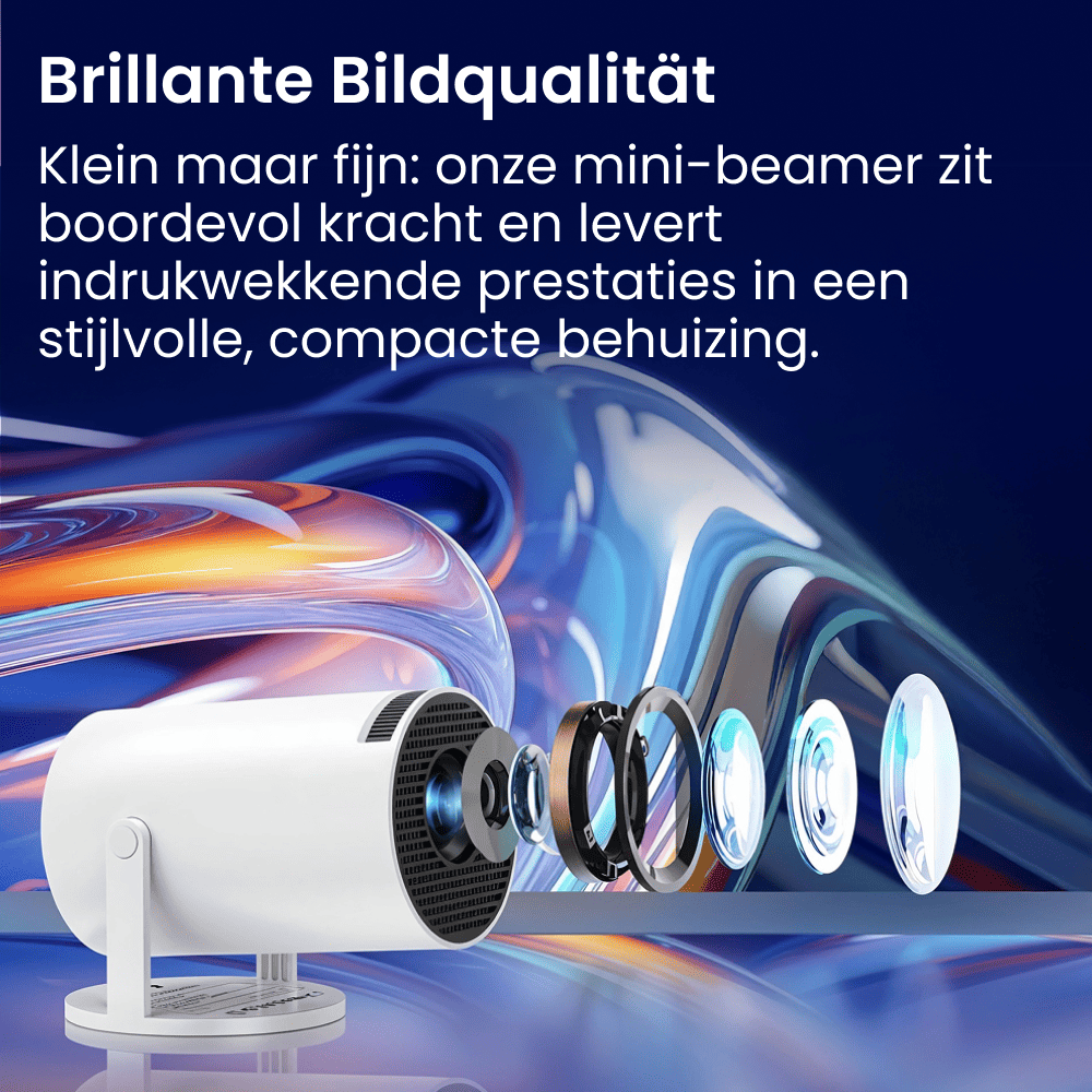 Draagbare 4K mini-beamer met Android TV 11