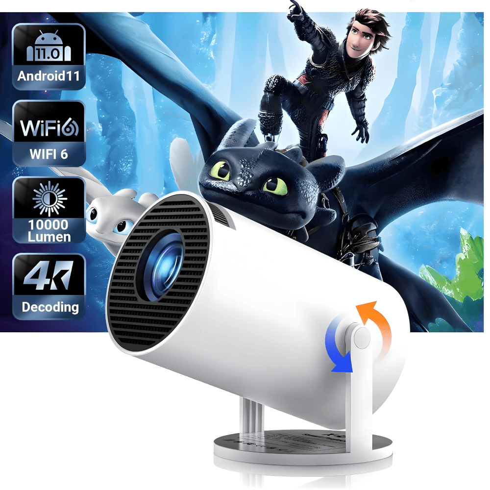 Draagbare 4K mini-beamer met Android TV 11