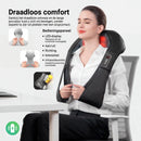 Nekmassageapparaat met warmtefunctie voor nek, schouders & rug / Elektrische diepe weefselmassage / 3 instelbare snelheden / Geschikt voor thuis, kantoor & auto
