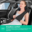 Nekmassageapparaat met warmtefunctie voor nek, schouders & rug / Elektrische diepe weefselmassage / 3 instelbare snelheden / Geschikt voor thuis, kantoor & auto