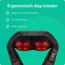 Nekmassageapparaat met warmtefunctie voor nek, schouders & rug / Elektrische diepe weefselmassage / 3 instelbare snelheden / Geschikt voor thuis, kantoor & auto