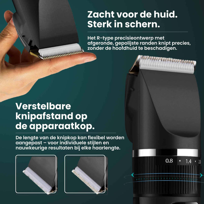 Tondeuse voor mannen / elektrisch oplaadbare baardtrimmer / ook geschikt voor honden / met geleidingskammen / 5 standen / eenvoudig te reinigen