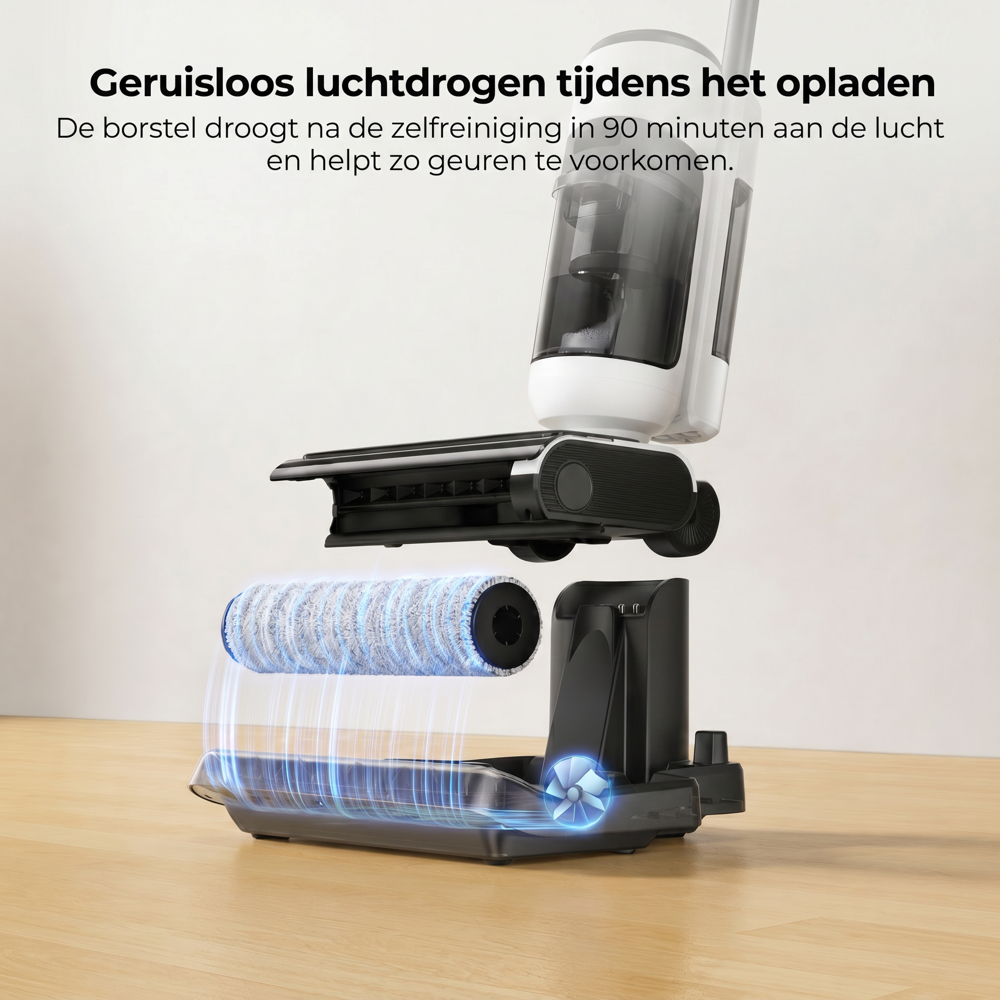 Nat- en droogzuiger met sterke zuigkracht: 3 reinigingsstanden, 48 min. gebruikstijd & stille werking onder 65 dB