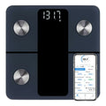 Weegschaal / personenweegschaal met app / maximaal 180 kg / lichaamsanalyseweegschaal met bluetooth / meet lichaamsvet en spiermassa, BMI, proteïne, BMR / zwart