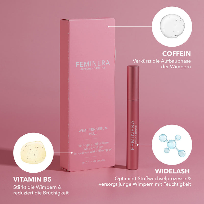 Wimperserum Plus voor langere en vollere wimpers / Sojakiem-extract / Gember en tarwe-extract / Hormoonvrij / Dierproefvrij / Dermatologisch getest