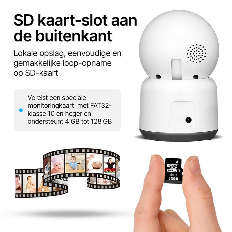 Bewakingscamera voor binnen / 4 MP / wifi / 360 graden / nachtzicht in kleur / bewegingsmelder / alarm / 2-weg audio / geschikt voor Alexa