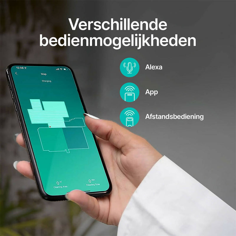 Robotstofzuiger met dweilfunctie / 3000 Pa / Vegen, stofzuigen, dweilen / 3-in-1 robotstofzuiger / Wifi / Alexa & app-bediening / Ideaal voor dierenharen, tapijten en harde vloeren