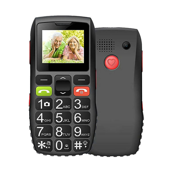 Mobiele telefoon voor ouderen / grote knoppen / sterke luidspreker / SOS-Functie / zwart
